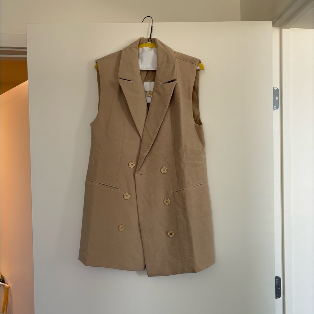 Forever 21 Blazer Vest in Khaki, Size S